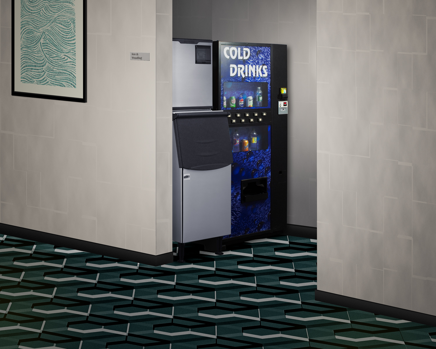 ENERGY STAR certified commercial ice machine with 350 lb. clear cube production featuring an ice bin